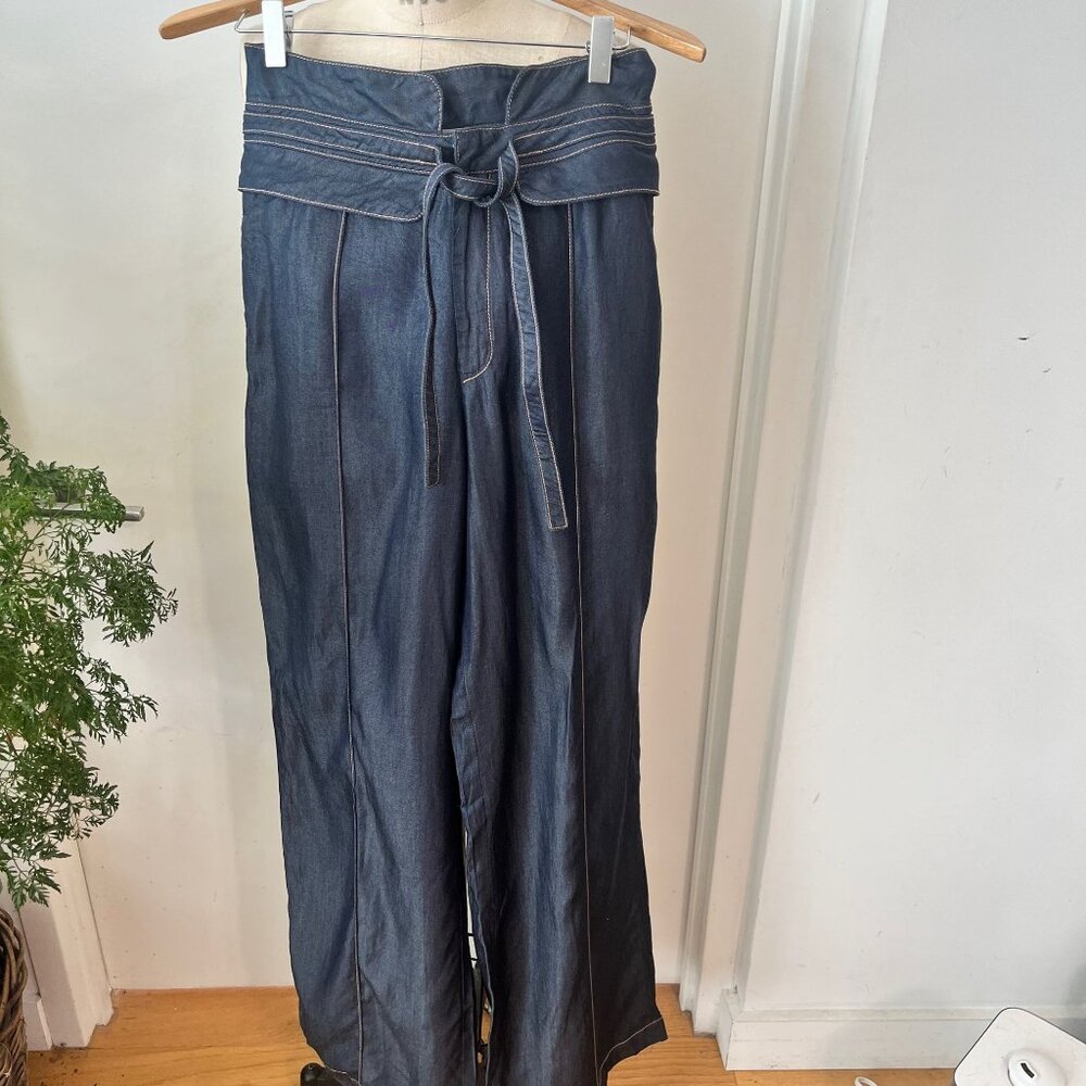 PINKFILOSOFY Wide Leg Belted‎ Tencel Jeans Size Small